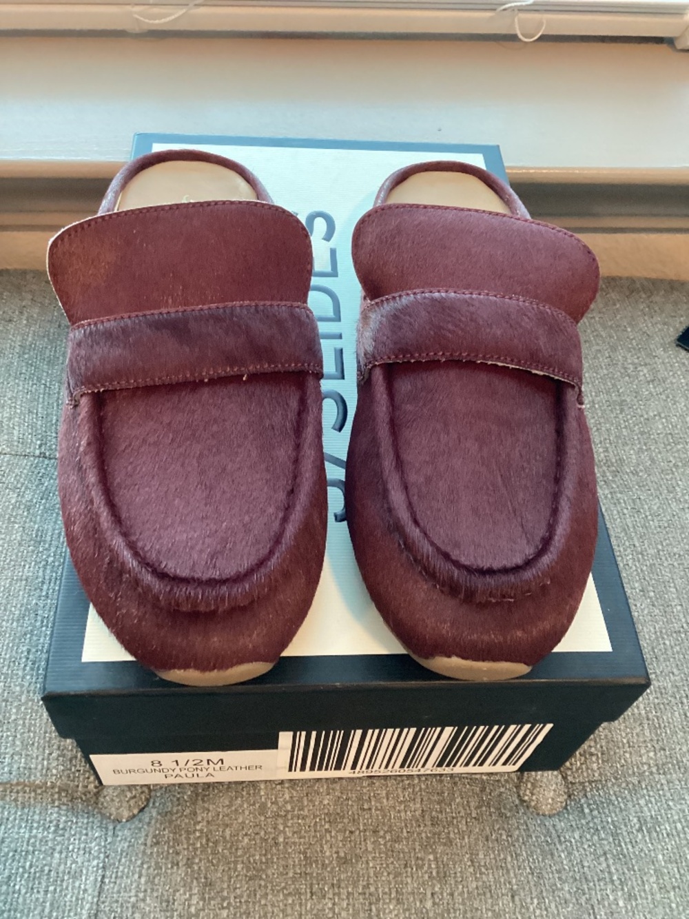 JSlides Paula Genuine Calf Hair Mule, size 8.5